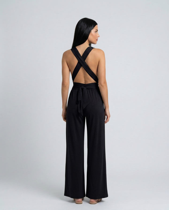 Lesley | Wide-Leg Jumpsuit with Cross-Back Detail