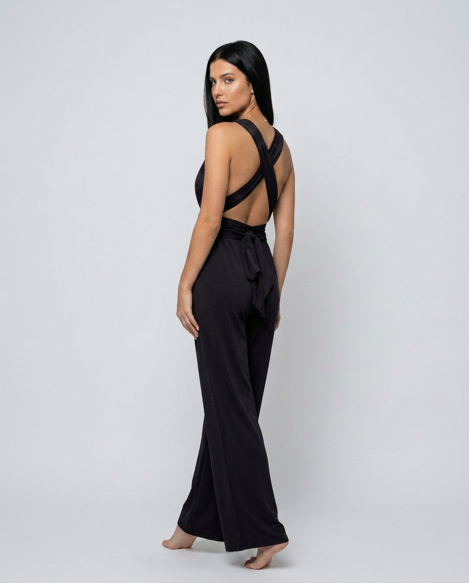 Lesley | Wide-Leg Jumpsuit with Cross-Back Detail