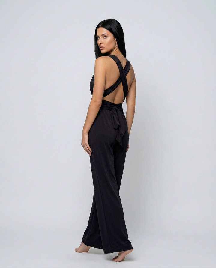 Lesley | Wide-Leg Jumpsuit with Cross-Back Detail
