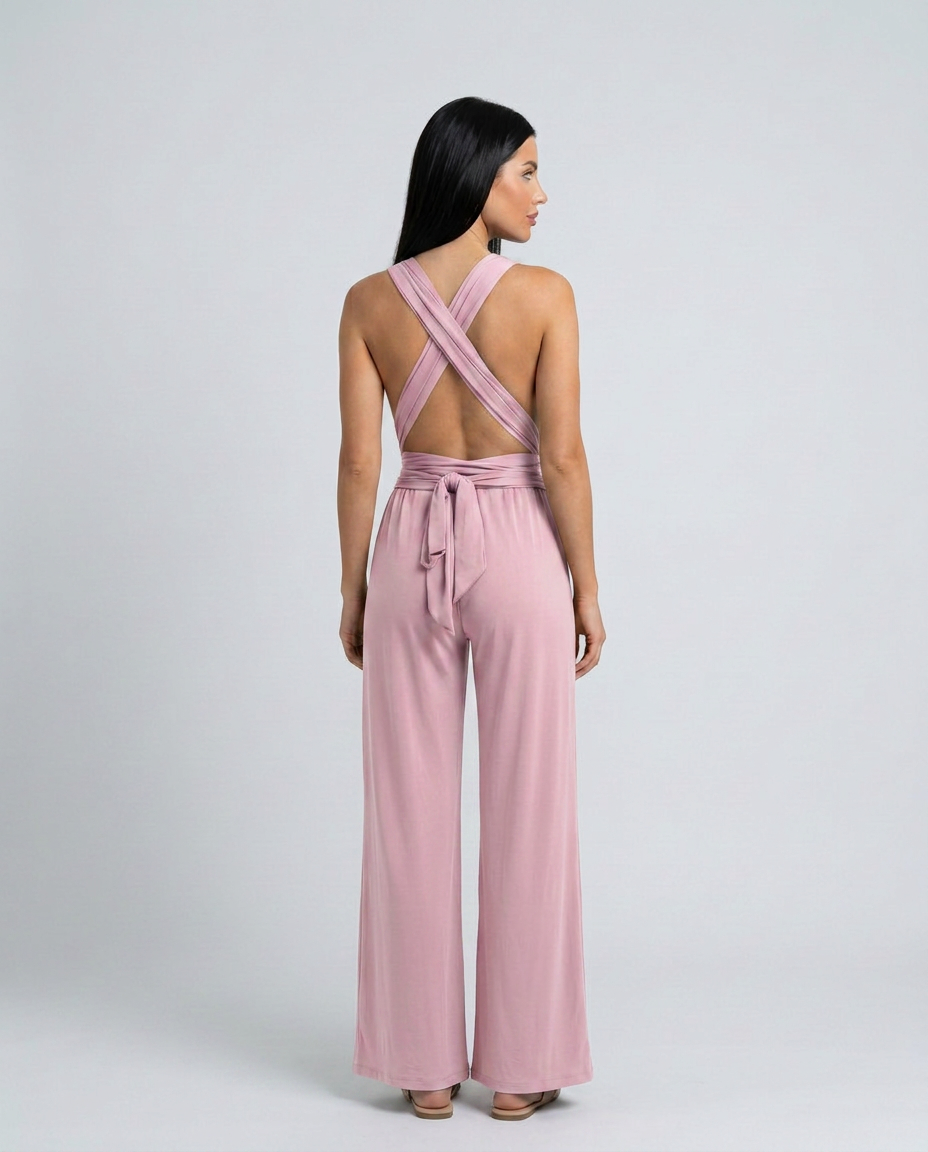 Lesley | Wide-Leg Jumpsuit with Cross-Back Detail