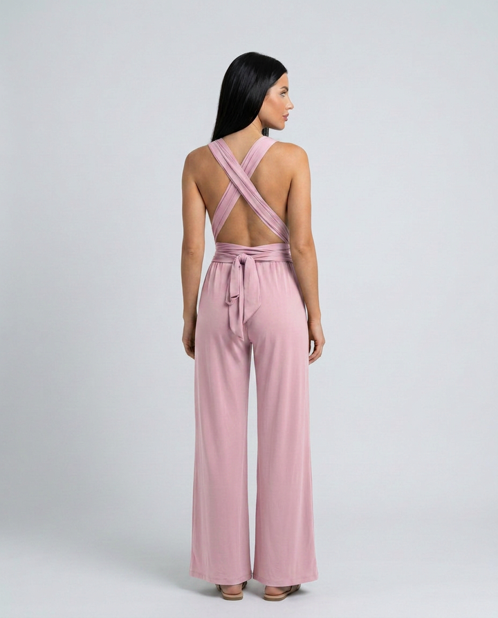 Lesley | Wide-Leg Jumpsuit with Cross-Back Detail