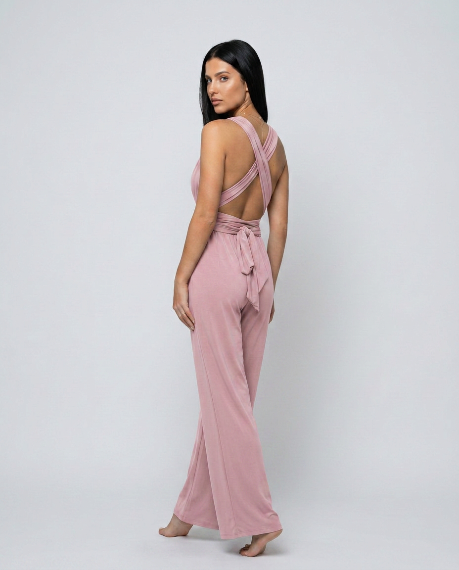 Lesley | Wide-Leg Jumpsuit with Cross-Back Detail