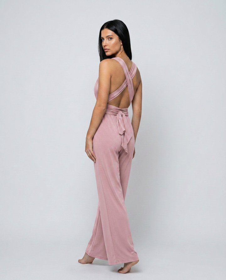 Lesley | Wide-Leg Jumpsuit with Cross-Back Detail