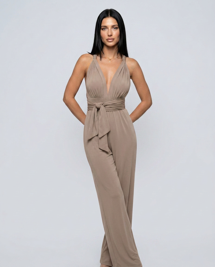 Lesley | Wide-Leg Jumpsuit with Cross-Back Detail