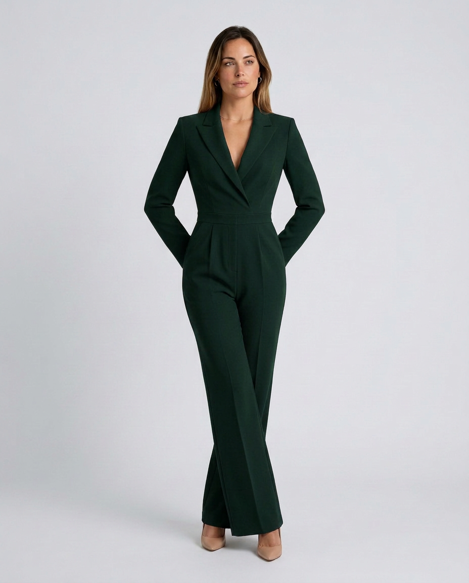 Sonia | Tailored Wide-Leg Jumpsuit with Lapel Collar
