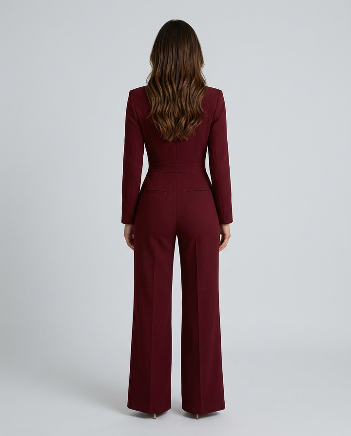 Sonia | Tailored Wide-Leg Jumpsuit with Lapel Collar