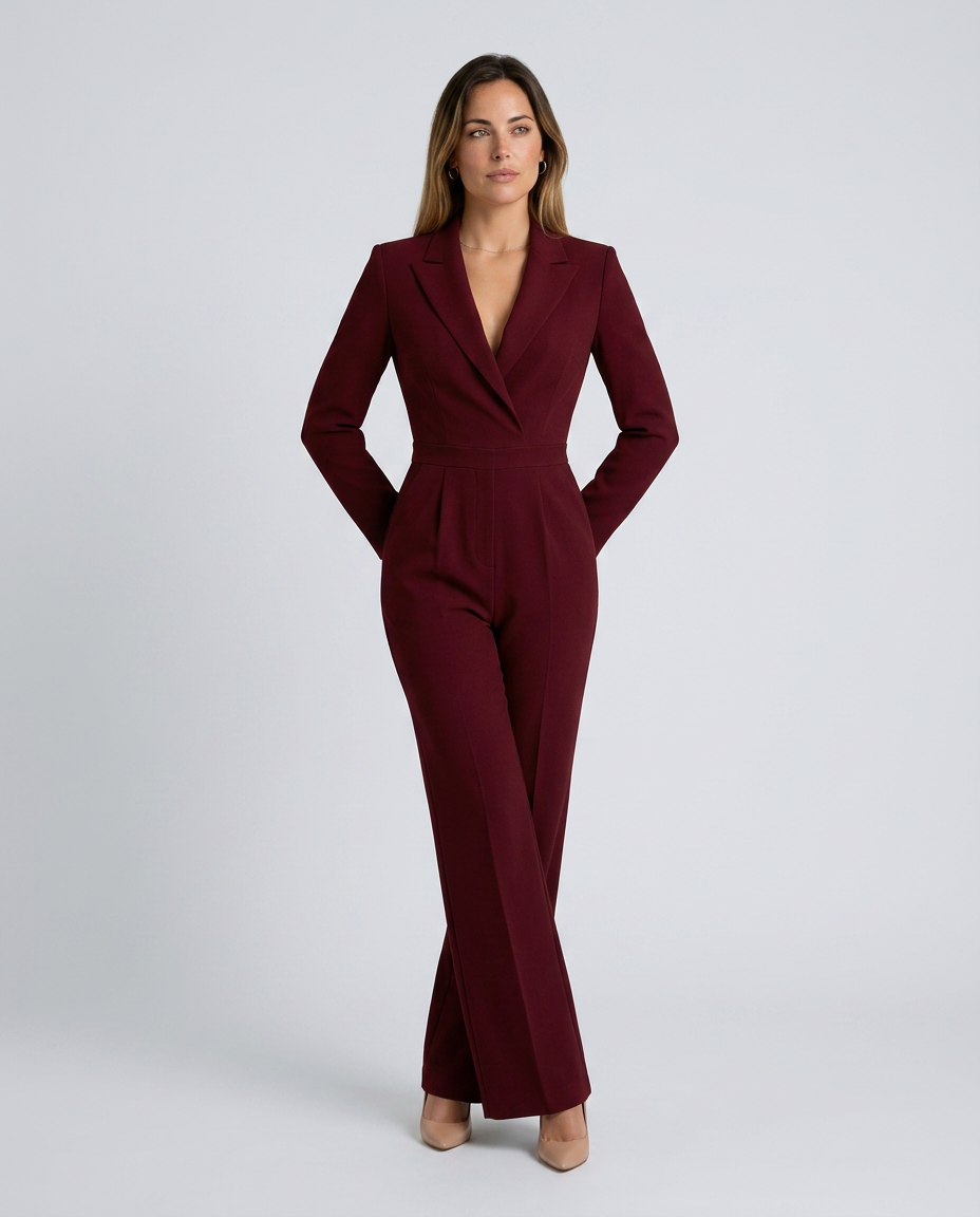 Sonia | Tailored Wide-Leg Jumpsuit with Lapel Collar
