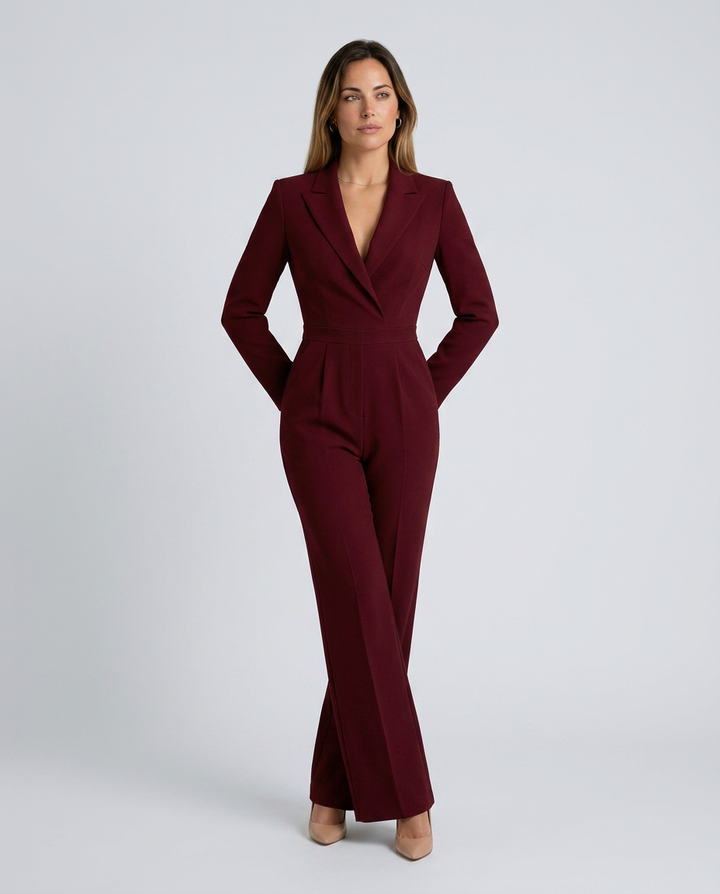 Sonia | Tailored Wide-Leg Jumpsuit with Lapel Collar