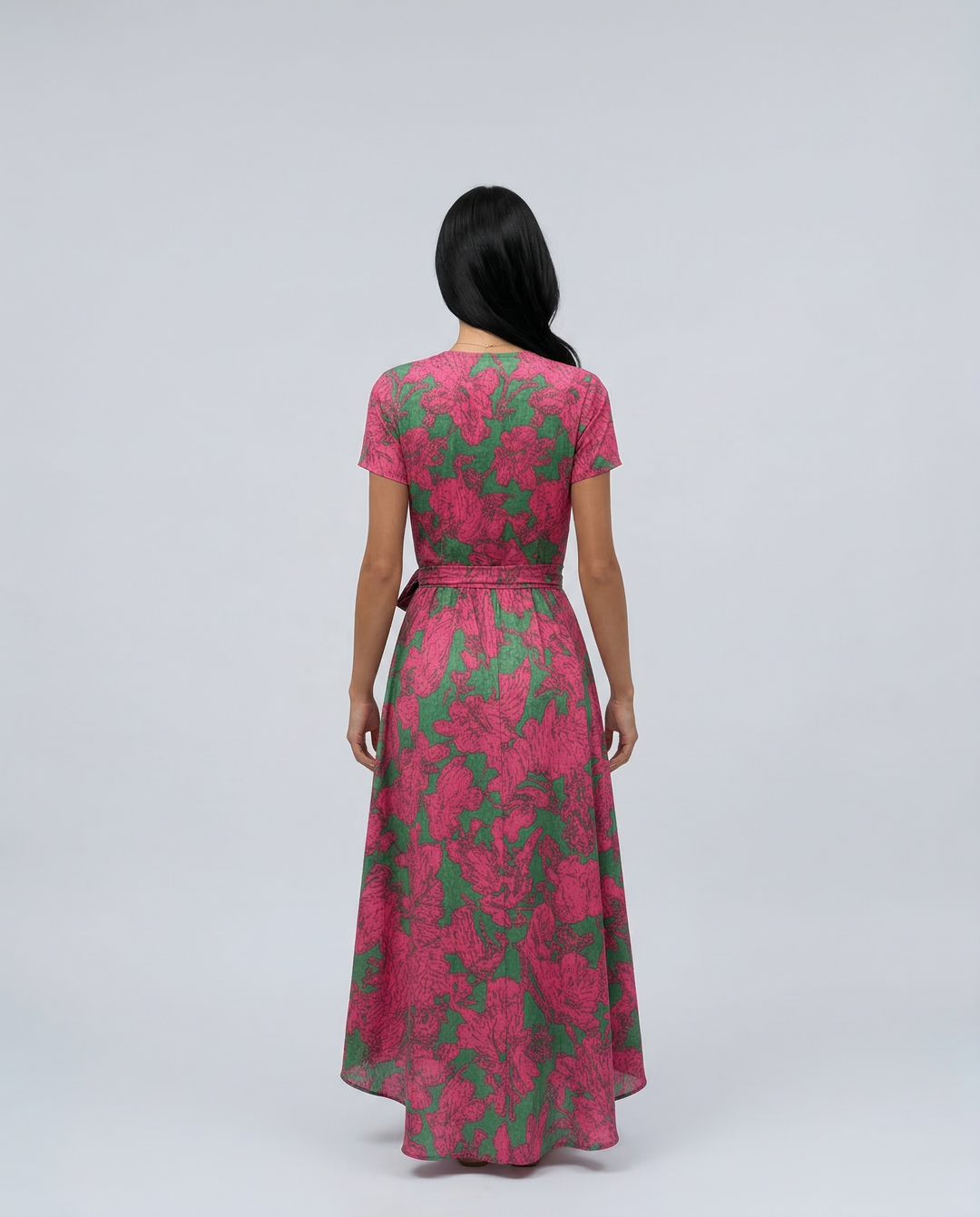 Elowen | Wrap Maxi Dress with Short Sleeves