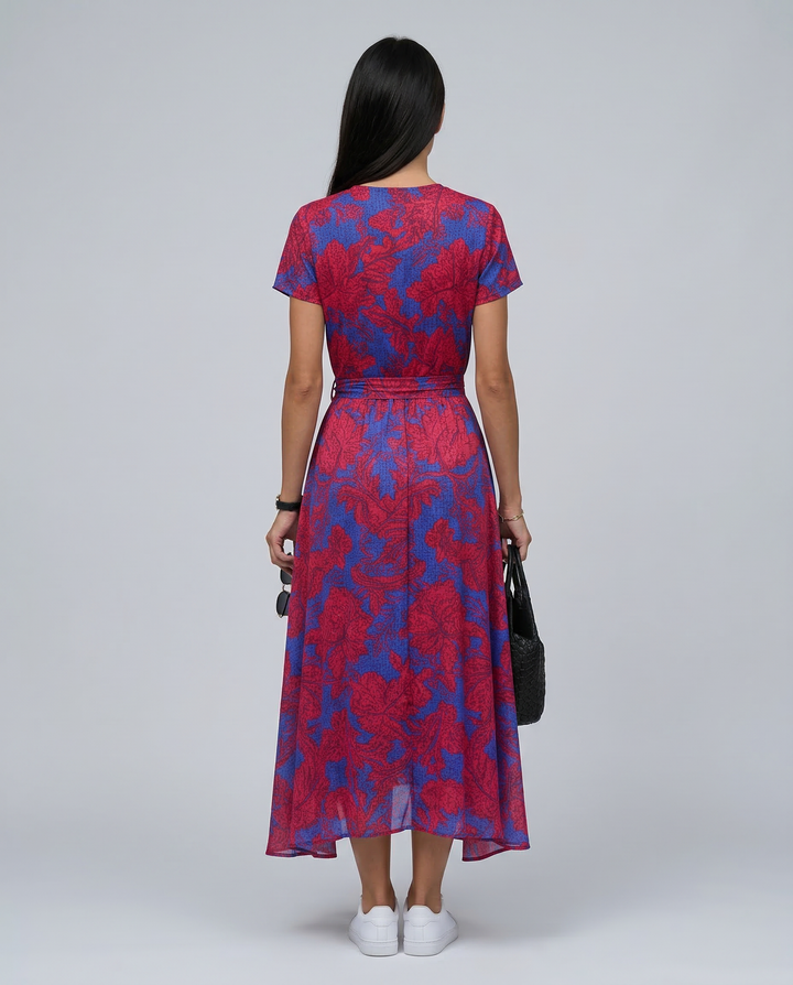 Elowen | Wrap Maxi Dress with Short Sleeves