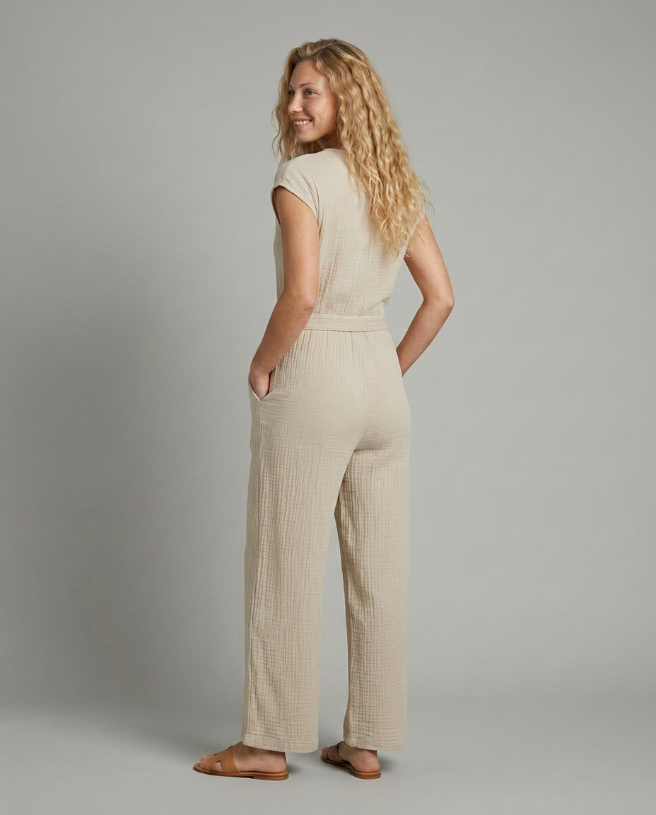 Christi | Wide-Leg Jumpsuit with Button Placket