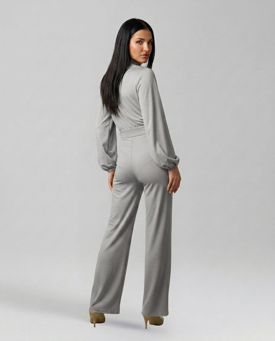 Josefina | Long Sleeve Jumpsuit with Half Collar