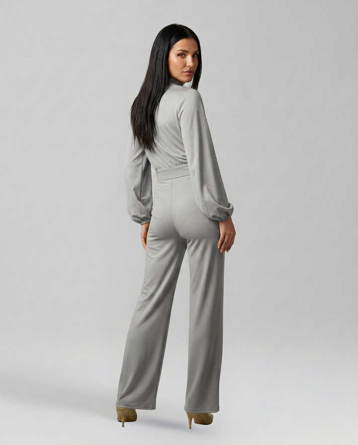 Josefina | Long Sleeve Jumpsuit with Half Collar