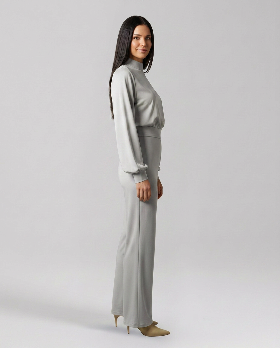 Josefina | Long Sleeve Jumpsuit with Half Collar