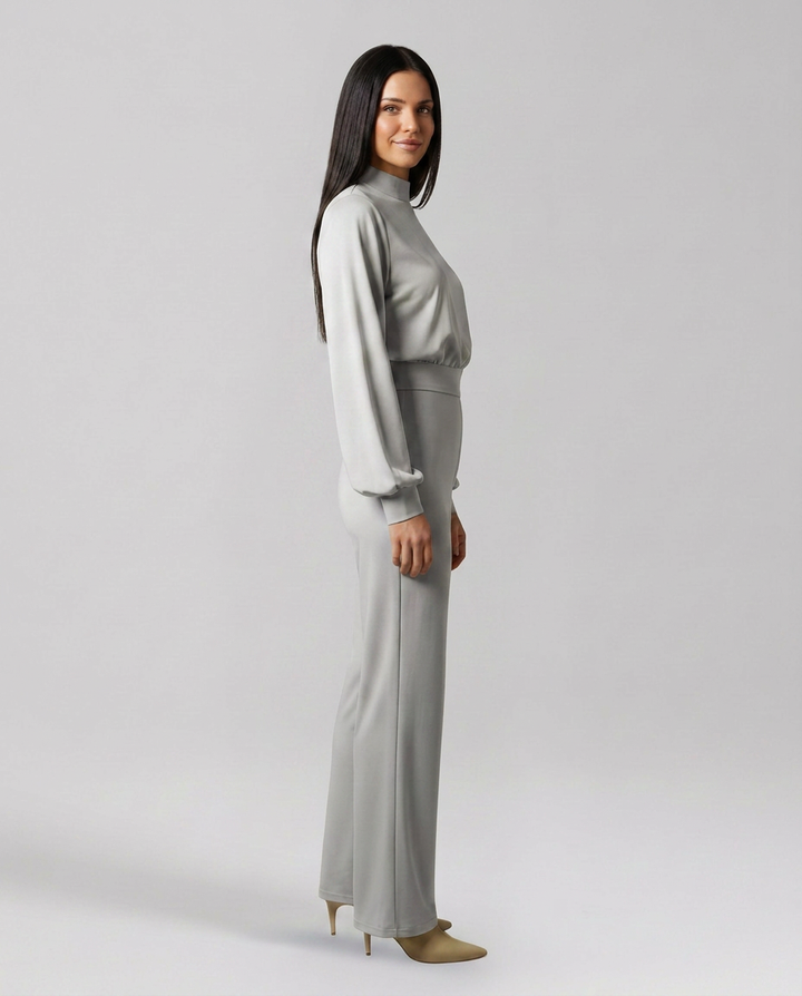 Josefina | Long Sleeve Jumpsuit with Half Collar