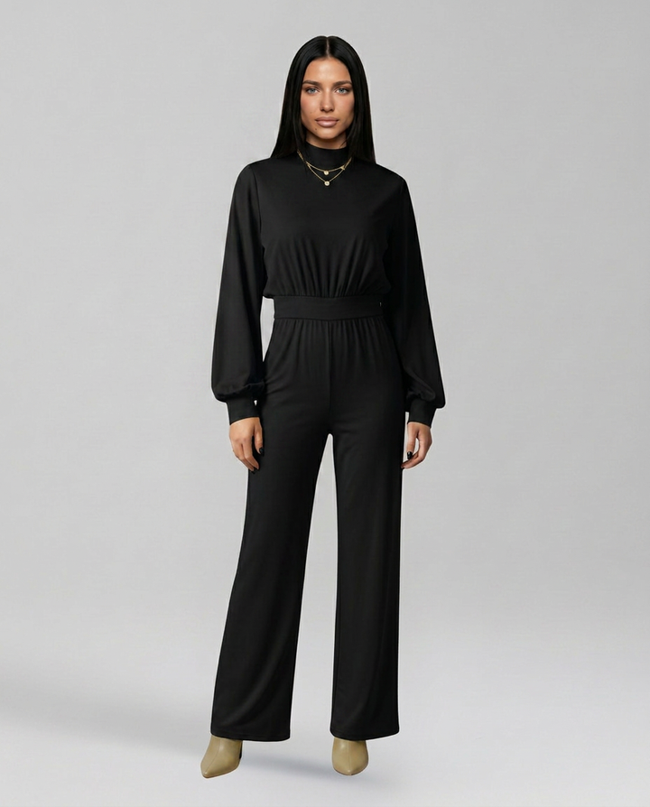 Josefina | Long Sleeve Jumpsuit with Half Collar