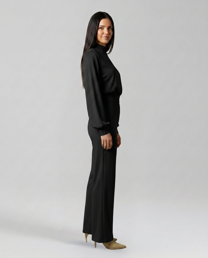 Josefina | Long Sleeve Jumpsuit with Half Collar