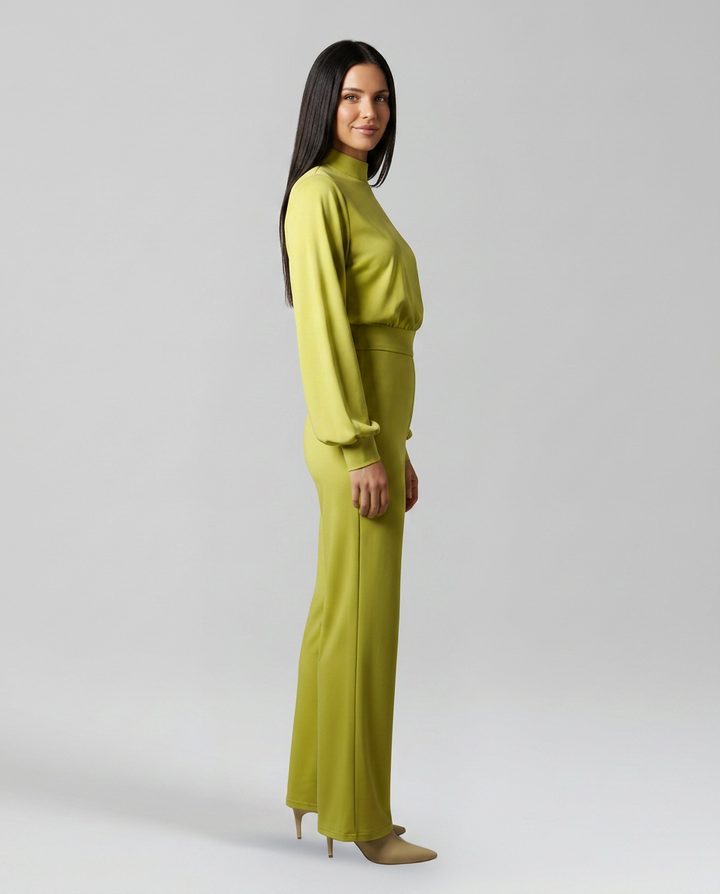 Josefina | Long Sleeve Jumpsuit with Half Collar