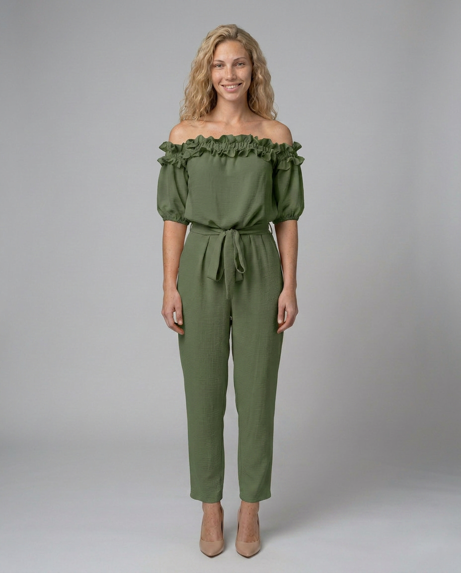 Jessie | Off-Shoulder Jumpsuit with Waist Tie