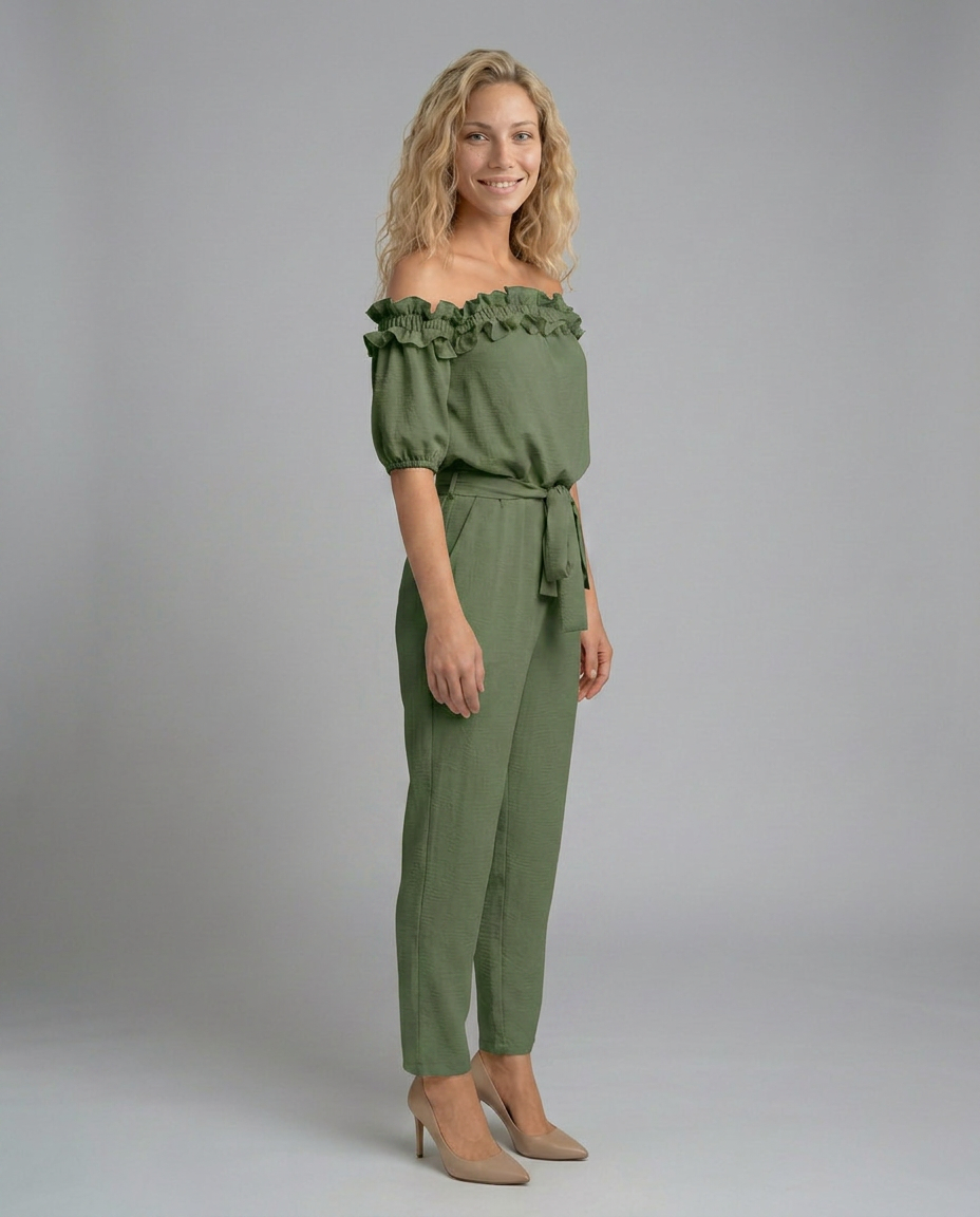 Jessie | Off-Shoulder Jumpsuit with Waist Tie