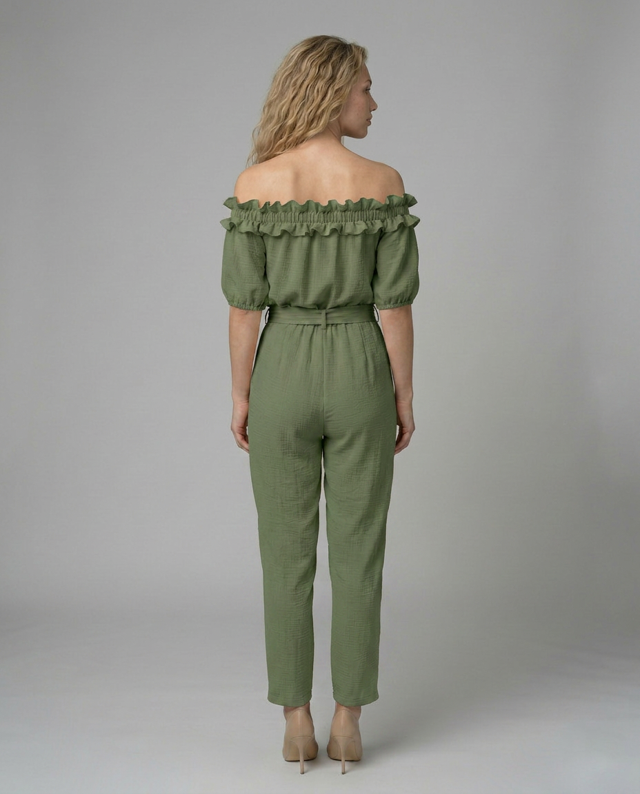 Jessie | Off-Shoulder Jumpsuit with Waist Tie