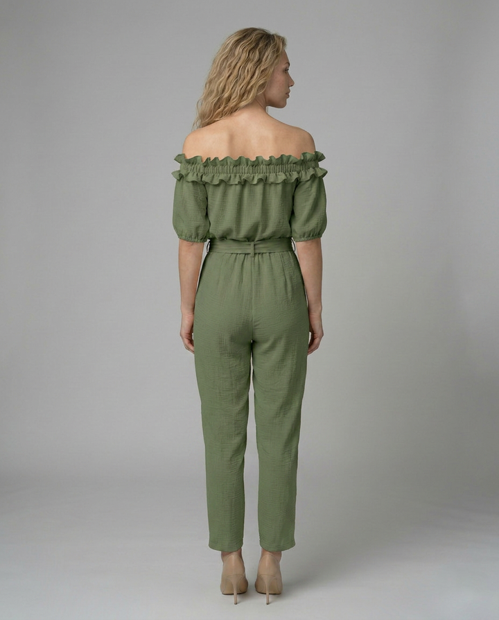 Jessie | Off-Shoulder Jumpsuit with Waist Tie