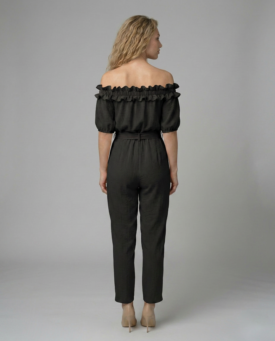 Jessie | Off-Shoulder Jumpsuit with Waist Tie