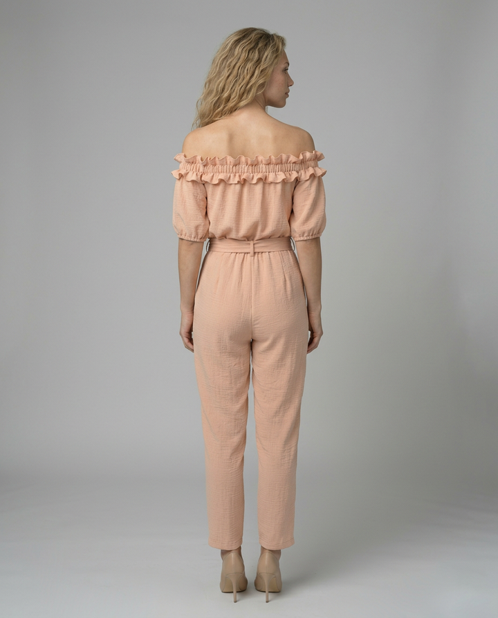 Jessie | Off-Shoulder Jumpsuit with Waist Tie
