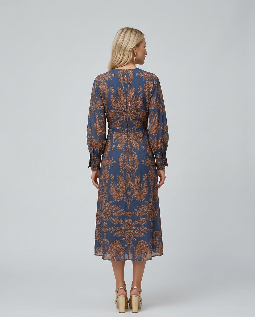 Mirella | Printed Midi Dress with Tie Waist
