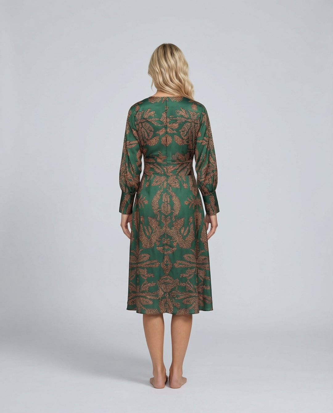 Mirella | Printed Midi Dress with Tie Waist