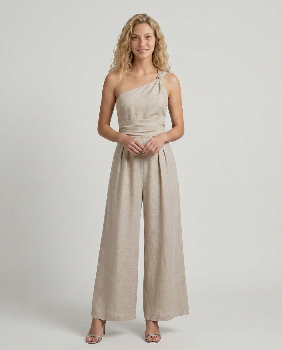 Erika | One-Shoulder Jumpsuit with Wide Legs