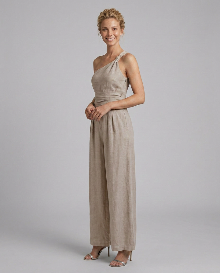 Erika | One-Shoulder Jumpsuit with Wide Legs