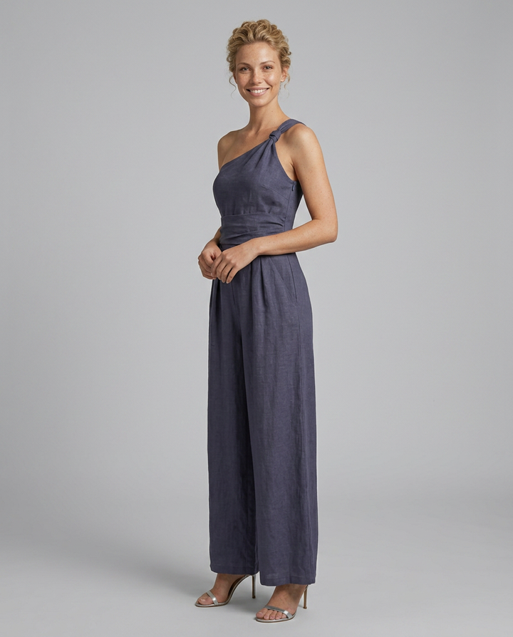 Erika | One-Shoulder Jumpsuit with Wide Legs