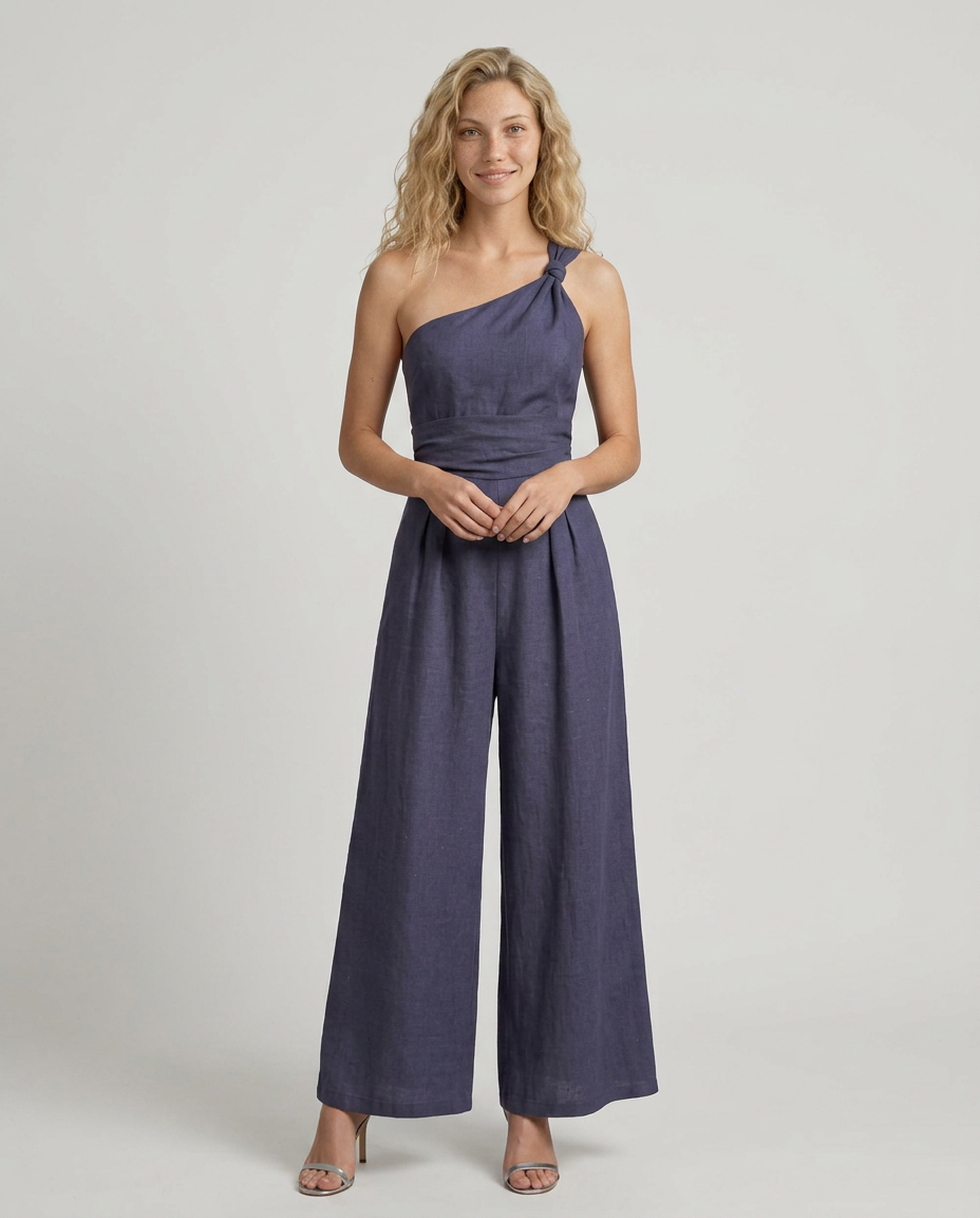Erika | One-Shoulder Jumpsuit with Wide Legs