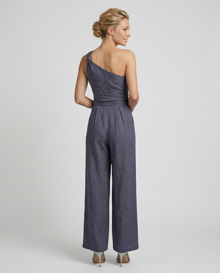 Erika | One-Shoulder Jumpsuit with Wide Legs