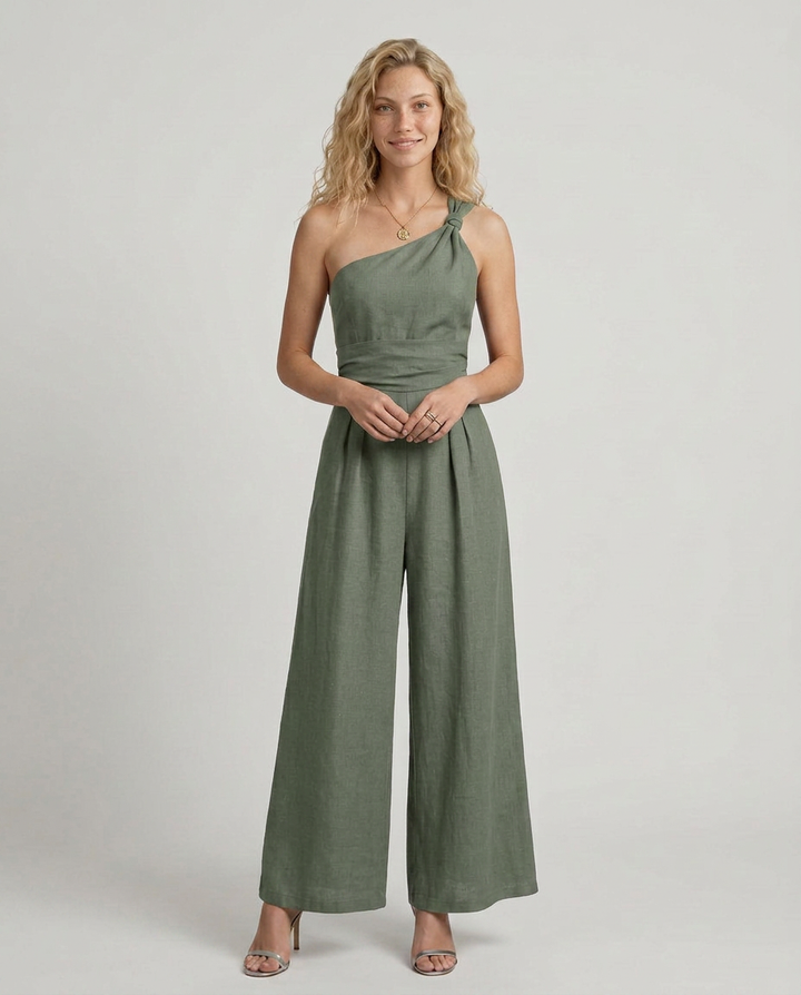 Erika | One-Shoulder Jumpsuit with Wide Legs