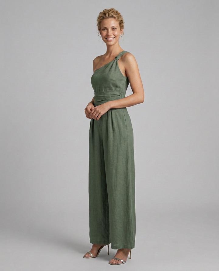 Erika | One-Shoulder Jumpsuit with Wide Legs