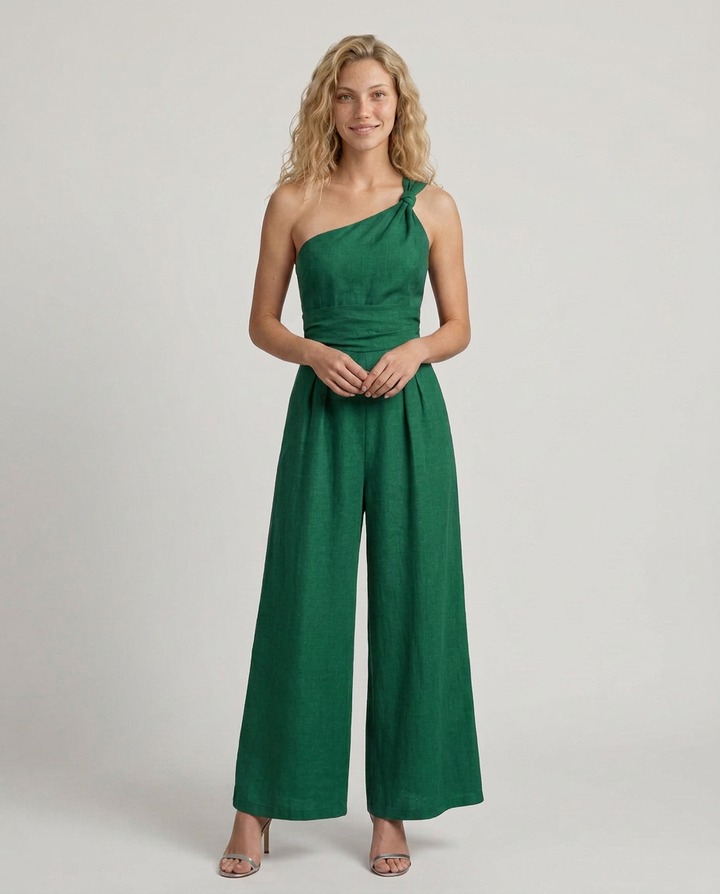 Erika | One-Shoulder Jumpsuit with Wide Legs