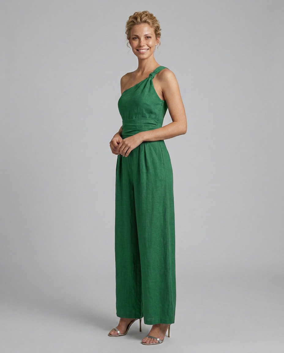 Erika | One-Shoulder Jumpsuit with Wide Legs