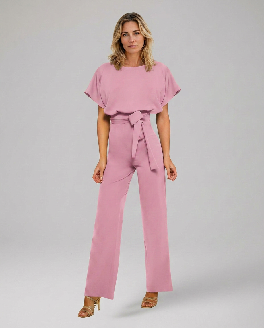 Vivian | Wide Leg Jumpsuit with Waist Tie