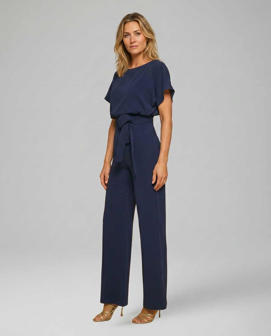 Vivian | Wide Leg Jumpsuit with Waist Tie