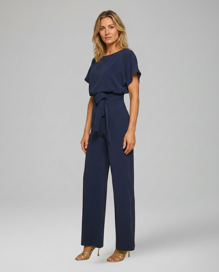 Vivian | Wide Leg Jumpsuit with Waist Tie