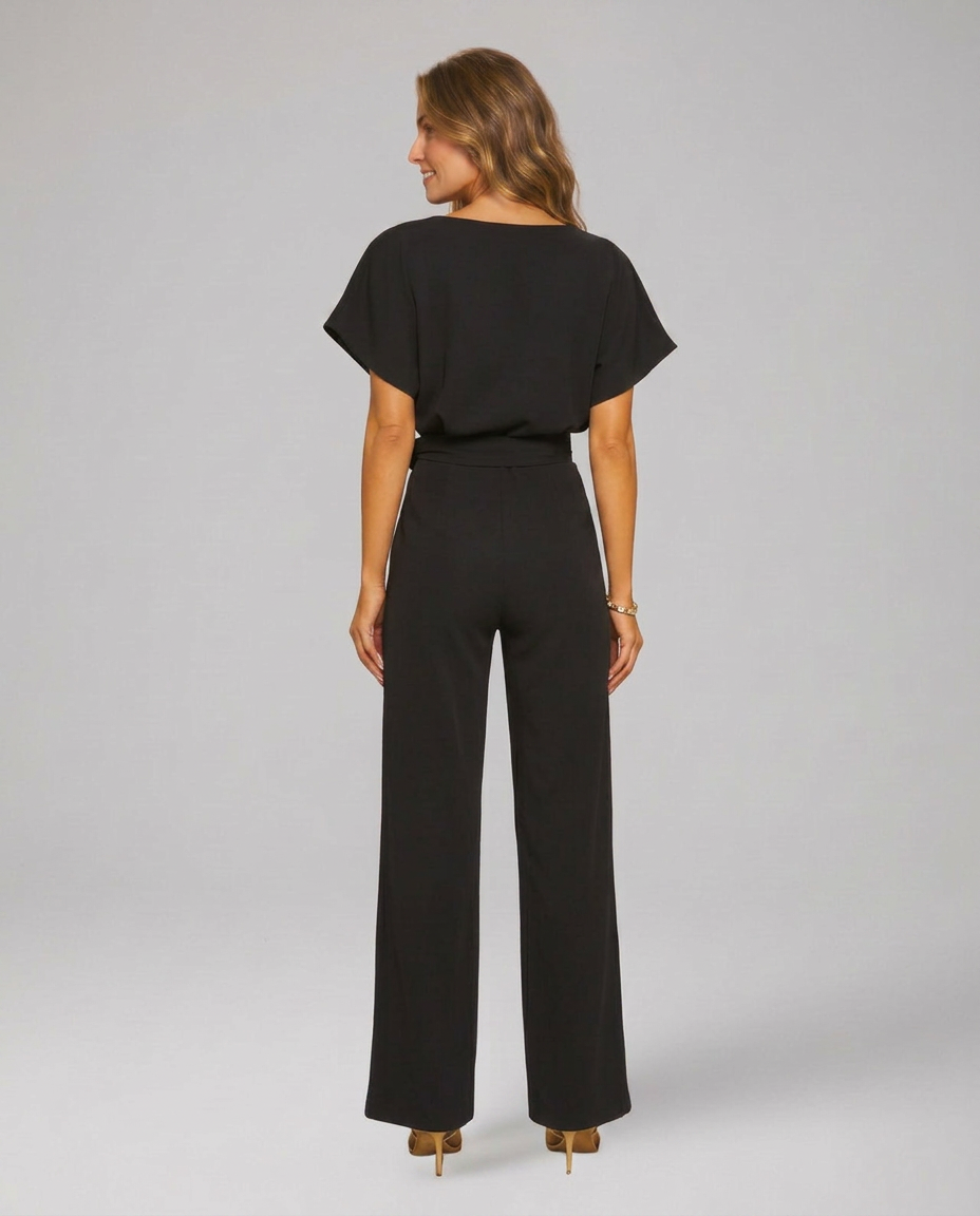 Vivian | Wide Leg Jumpsuit with Waist Tie