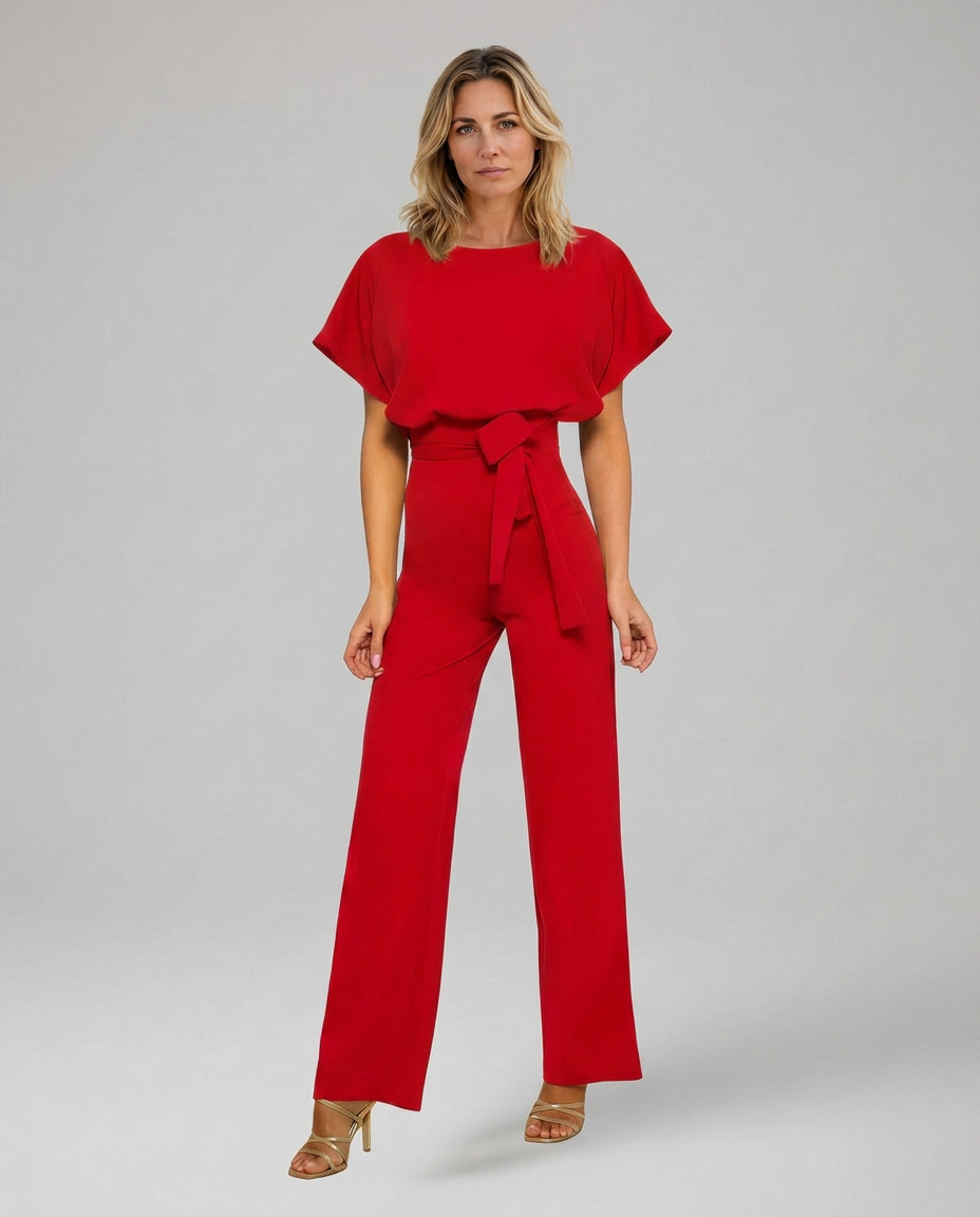 Vivian | Wide Leg Jumpsuit with Waist Tie
