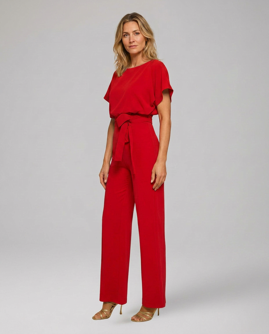 Vivian | Wide Leg Jumpsuit with Waist Tie