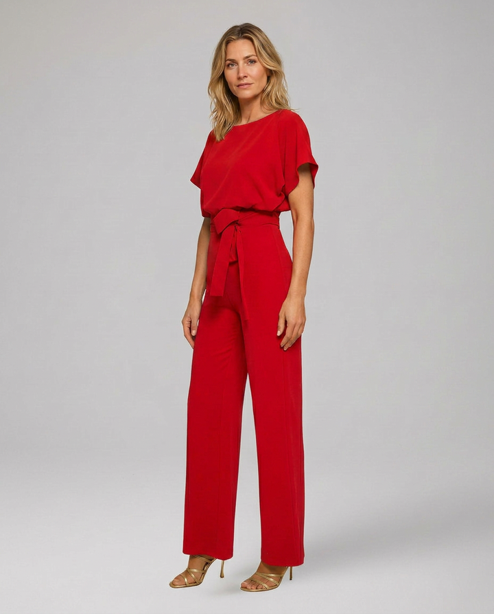 Vivian | Wide Leg Jumpsuit with Waist Tie