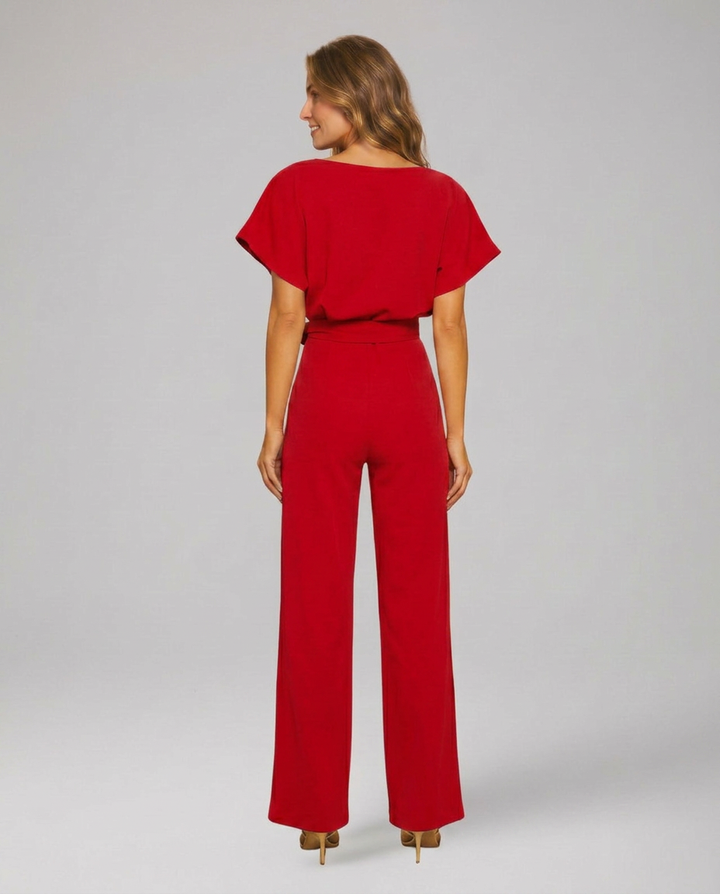 Vivian | Wide Leg Jumpsuit with Waist Tie