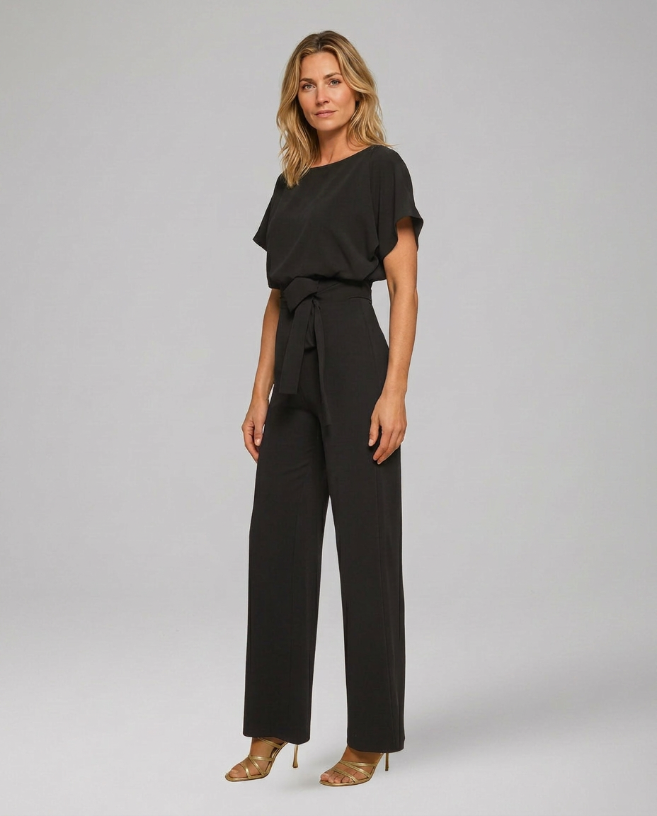 Vivian | Wide Leg Jumpsuit with Waist Tie