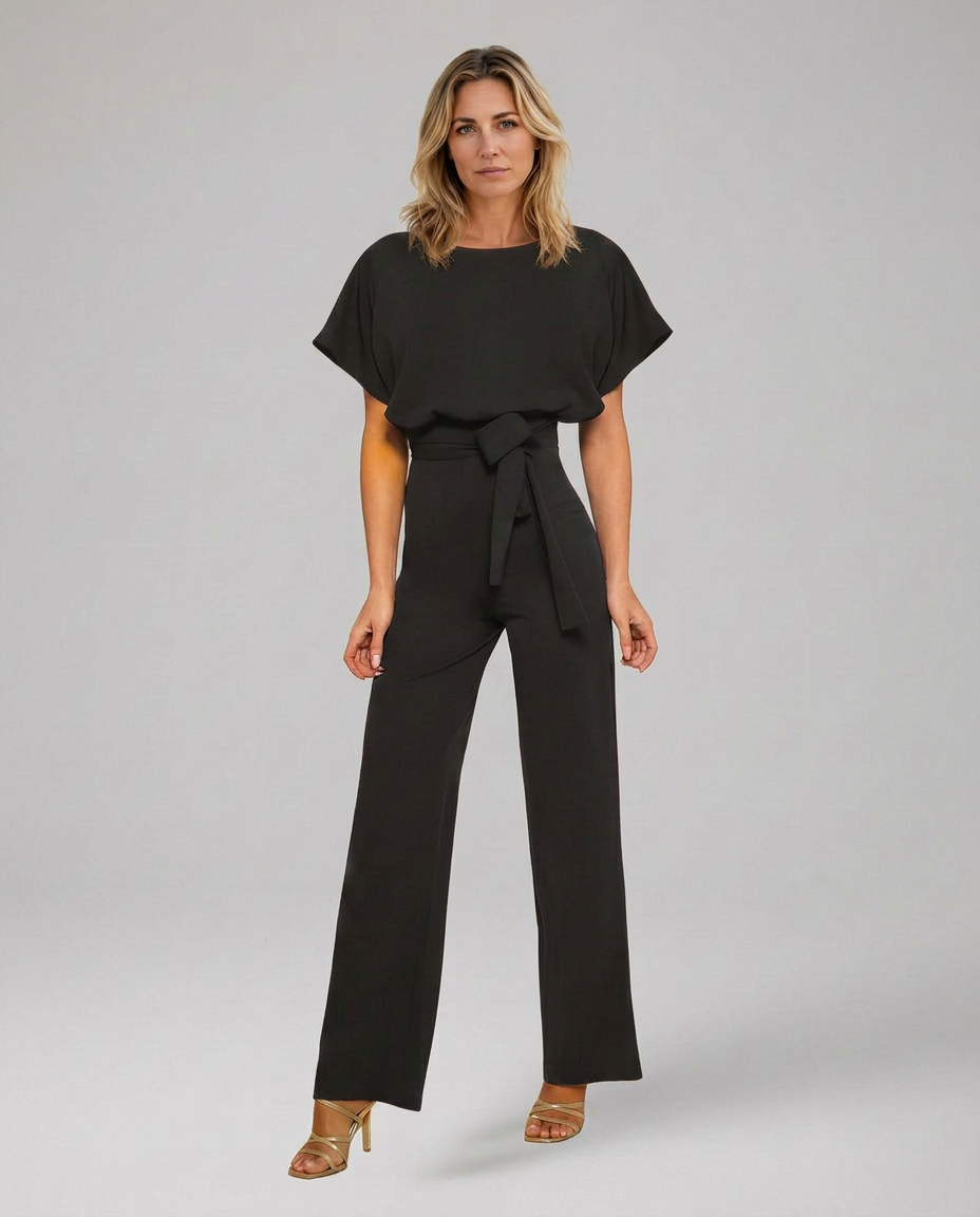 Vivian | Wide Leg Jumpsuit with Waist Tie