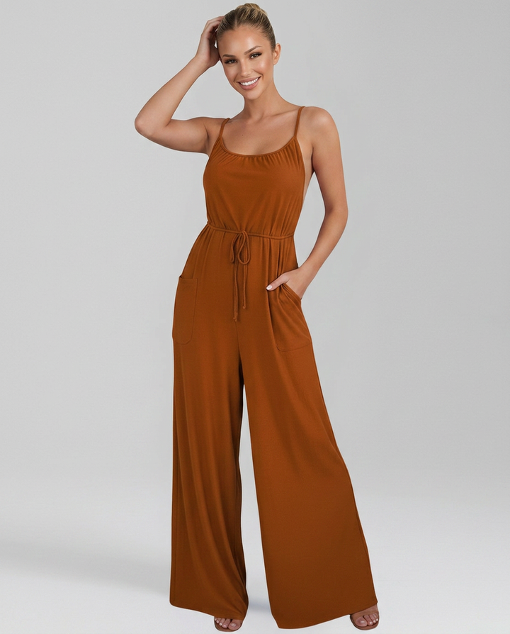 Myrna | Wide Leg Jumpsuit with Drawstring Waist